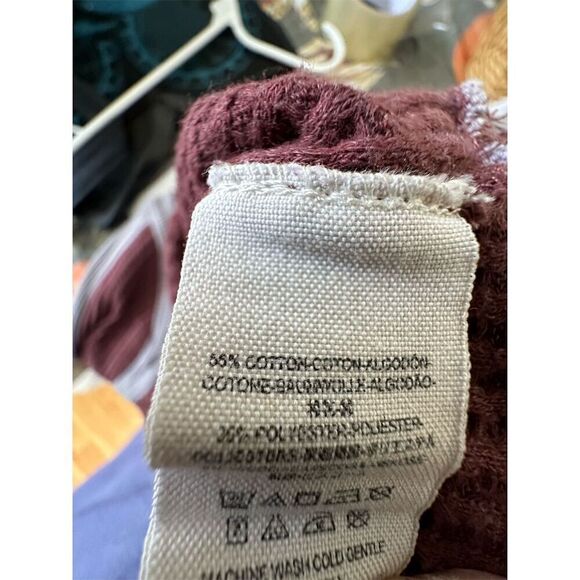 Free People Womens Top Small SP Colorblock Waffle Knit Shirt Multicolor - Picture 5 of 7